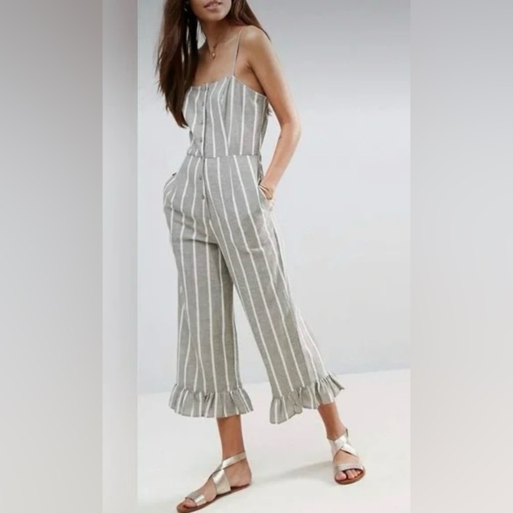 Pink Thread Striped Jumpsuit
